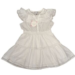 NWT LoveShackFancy x Target Penelope White Double Ruffle Tiered Dress Large